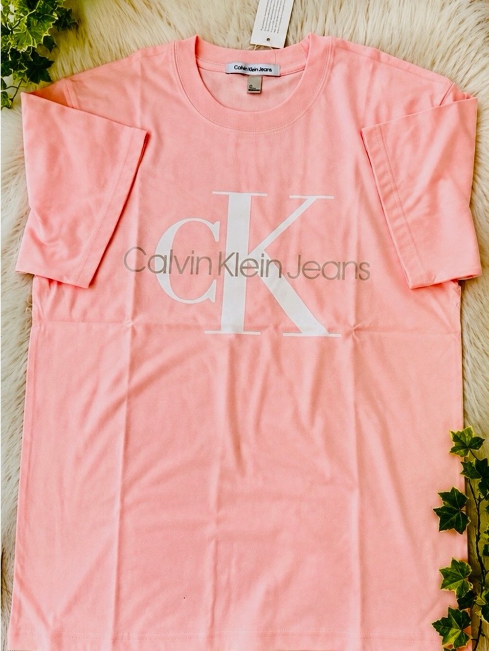 Calvin Klein Jeans Light Pink CK Logo Short Sleeve Tee